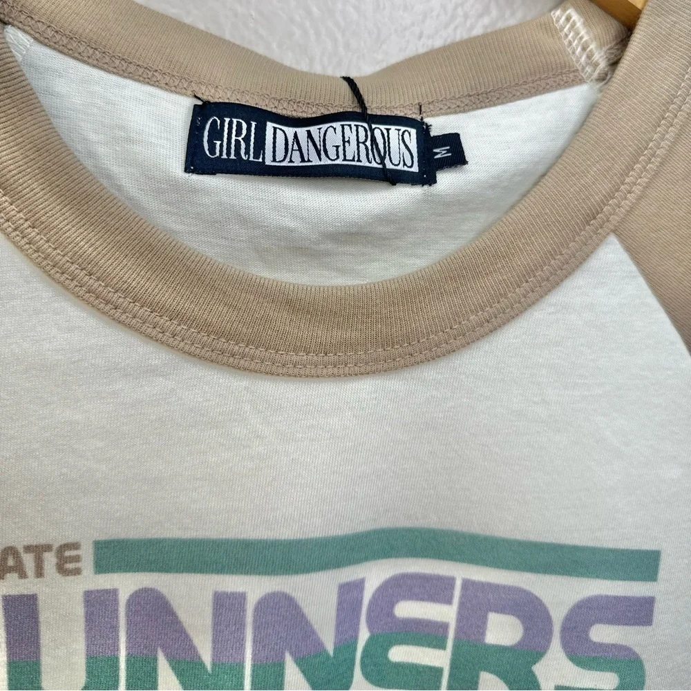 NWT Girl Dangerous Free People Runners Club 84 Graphic Short Sleeve Crop Shirt